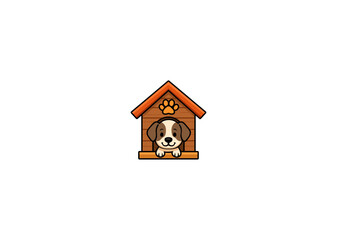 Vector illustration of cartoon dog house