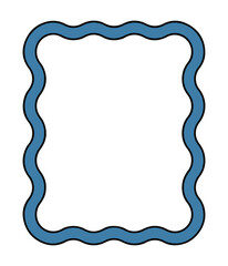 Wavy Blue Rectangle Border Vector Illustration 2