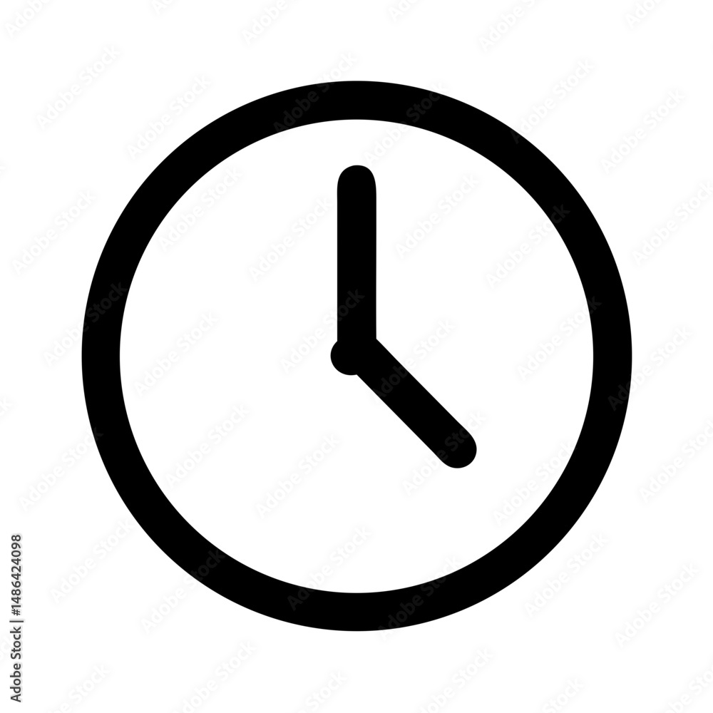 Poster clock icon vector image showing time management and schedule planning graphic design element for pro