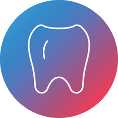 Teeth Line Gradient Circle Background Icon