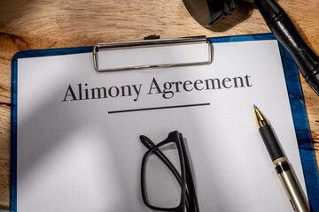 Alimony Agreement Document with Gavel – Legal Spousal Support Concept