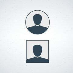 Minimal User Profile Icons in Circle and Square Outline Design