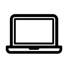 Laptop computer vector icon for technology and business use in graphic design and websites