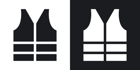 Vest jacket icons. flat style design.