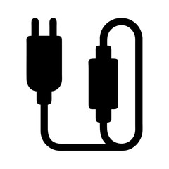 Stock vector graphic of a black usb cable connector for electronics and charging devices online