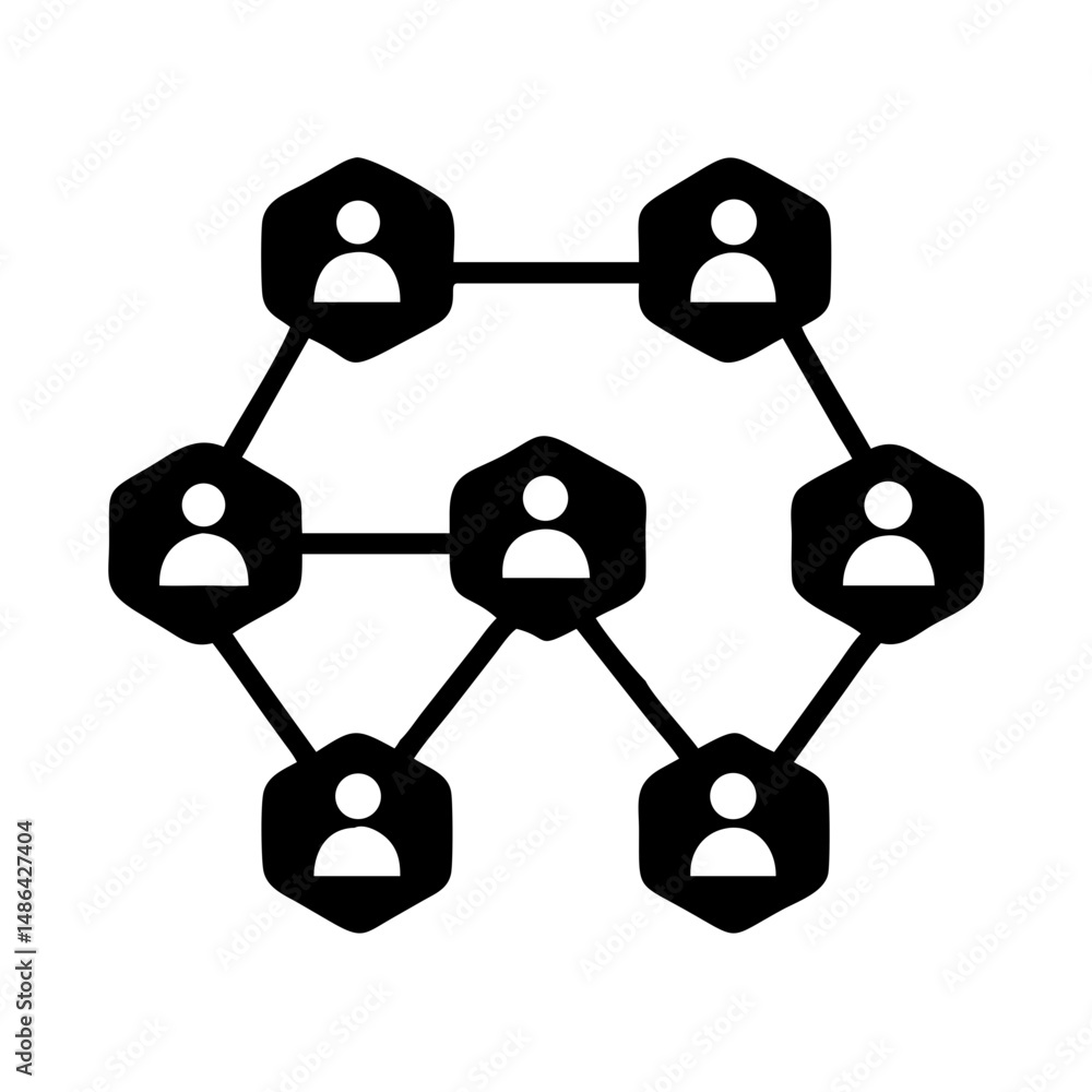 Poster social network diagram connection networking people community collaboration teamwork structure