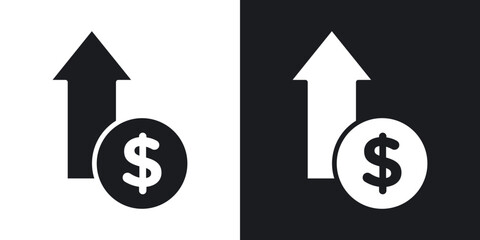 Profit growth icons. flat style design.