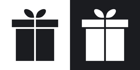 Present gift box icons. flat style design.