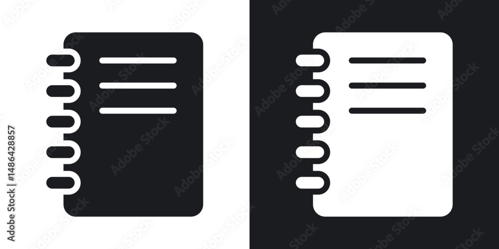 Poster notebook icons. flat style design.