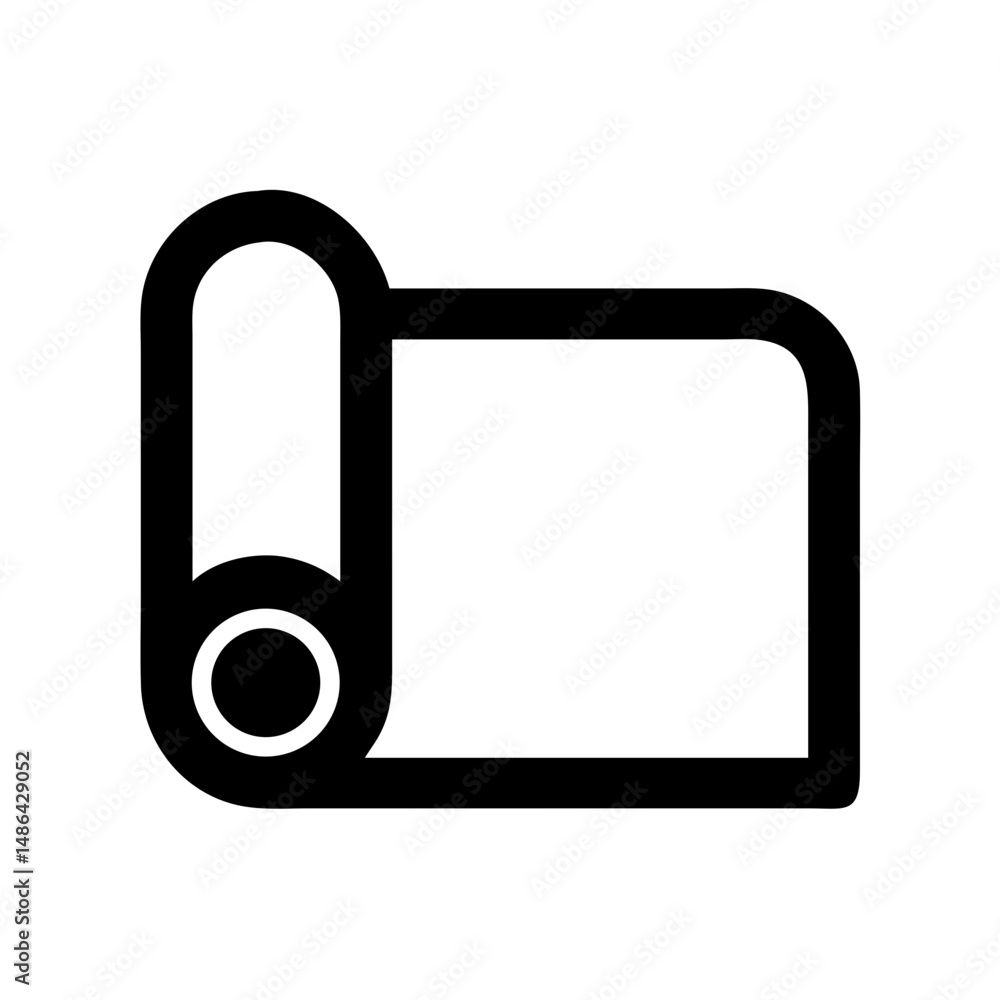Poster roll map icon vector illustration, representing a rolled document, parchment, or scroll design eleme