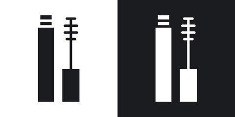 Mascara brush icons. flat style design.
