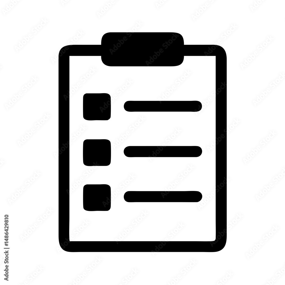 Aufkleber clipboard checklist task list icon vector illustration for project management and organization