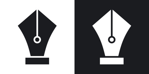 Fountain pen icons. flat style design.