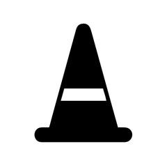 Download black traffic cone vector illustration for construction and road safety design element