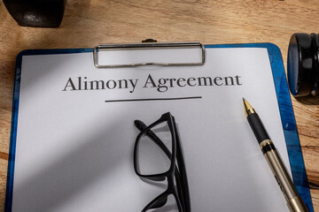 Alimony Agreement Document with Gavel – Legal Spousal Support Concept