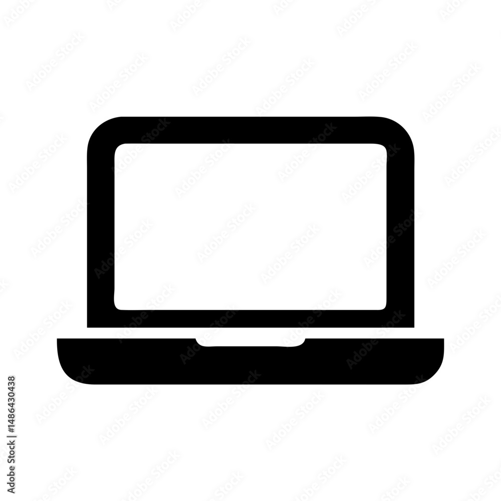 Aufkleber laptop computer vector graphic for technology and business use in minimalist design style icon