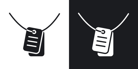 Dog tag icons. flat style design.