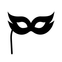 Black masquerade mask vector graphic for venetian carnival party and costume ball design needs