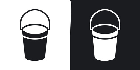 Bucket icons. flat style design.