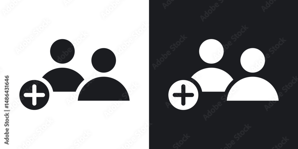 Poster add a new user icons. flat style design.