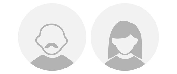 Vector flat illustration in grayscale. Avatar, user profile, person icon, gender neutral silhouette, profile picture. Suitable for social media profiles, icons, screensavers and as a template.