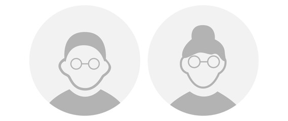 Vector flat illustration in grayscale. Avatar, user profile, person icon, gender neutral silhouette, profile picture. Suitable for social media profiles, icons, screensavers and as a template.