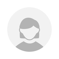 Vector flat illustration in grayscale. Avatar, user profile, person icon, gender neutral silhouette, profile picture. Suitable for social media profiles, icons, screensavers and as a template.