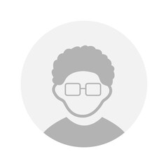 Vector flat illustration in grayscale. Avatar, user profile, person icon, gender neutral silhouette, profile picture. Suitable for social media profiles, icons, screensavers and as a template.