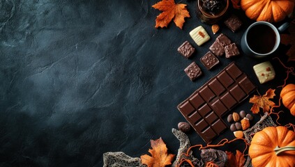 Autumn Chocolate Treats Flatlay.