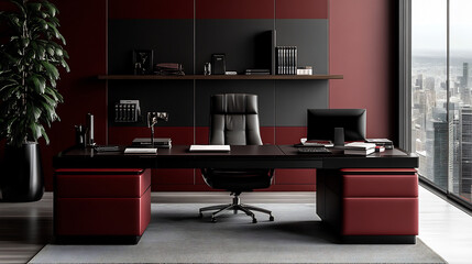 Luxurious business fashion crafted bold fabrics and fine detailing set in a sophisticated workspace accented with rich wooden tones and sleek metallic surfaces perfect for showcasing executive style
