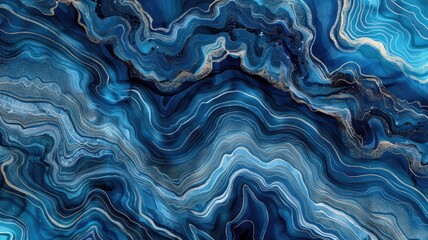 Obraz premium Abstract blue watercolor wave pattern for artistic background and design