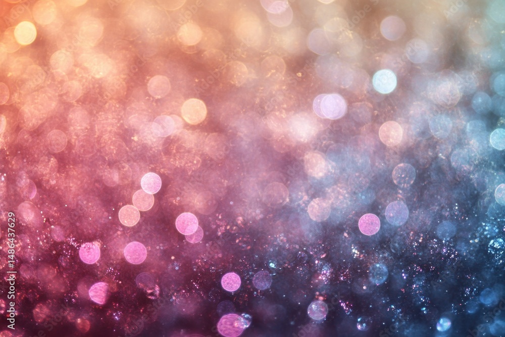 Poster abstract multicolored bokeh lights and glitter create a vibrant atmosphere in soft focus background,