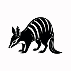 Numbat sniffing ground silhouette