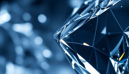 close up of a diamond on a blue background