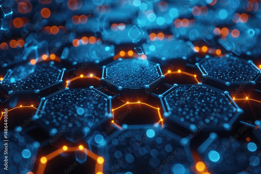 Poster abstract design of a hexagonal lattice structure.