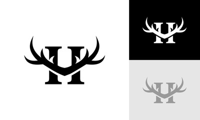 letter H deer logo