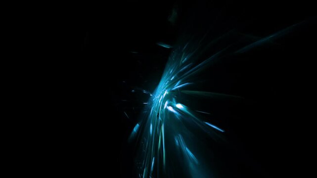 Futuristische blaue Lichtfasern &ndash; Abstrakte Hightech-Visualisierung f&uuml;r moderne Technologiekonzepte, Technologie, Wissenschaft, Forschung