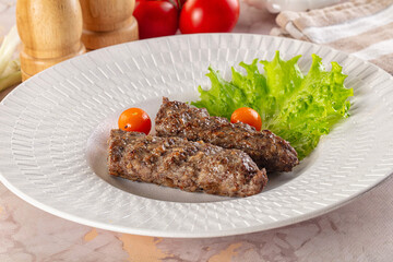 Hot beef kebab minced meat