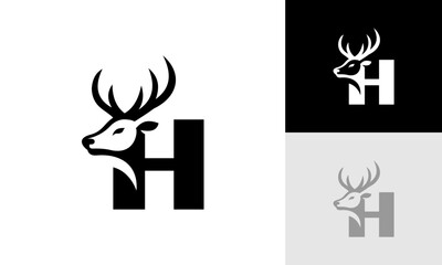 letter H deer logo