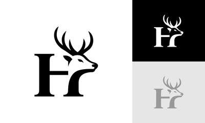 letter H deer logo