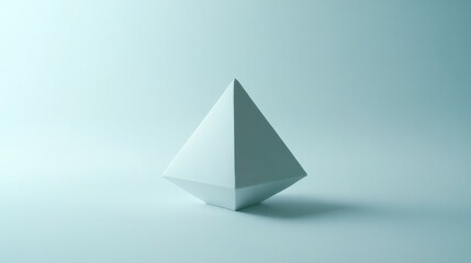 White geometric pyramid minimalist 3 d model clean design abstract shape