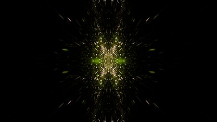 Obraz premium Futuristische goldgelbe leuchtende Lichtpartikel die sich im Zentrum bündeln – Abstrakte Hightech-Visualisierung für moderne Technologiekonzepte, Technologie, Wissenschaft, Forschung 