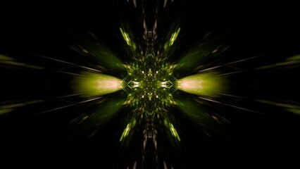 Obraz premium Futuristische goldgelbe leuchtende Lichtpartikel die sich im Zentrum bündeln – Abstrakte Hightech-Visualisierung für moderne Technologiekonzepte, Technologie, Wissenschaft, Forschung 