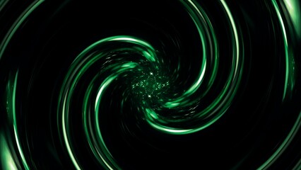 spiralförmige energievoll grün leuchtende kosmische Lichtpartikel -  Galaxie, Weltraum, Technologie, Forschung, Mentaltraining,  Achtsamkeit, Entspannung, Mittelpunkt, Zentrum, Rotation,