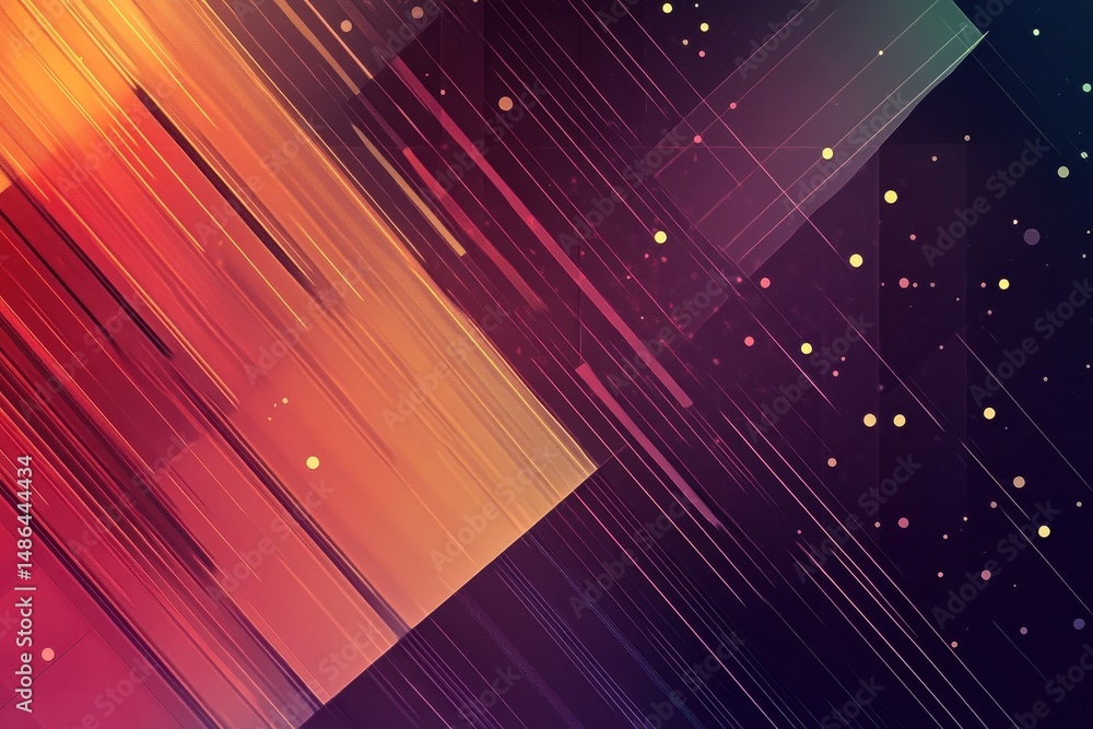 Poster an abstract composition showcasing a background filled with vibrant colors and geometric shapes, 4k 