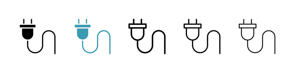 Plug icon. Thin lines isolated
