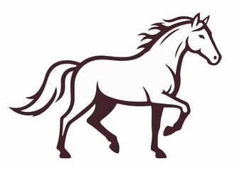 Fototapeta premium Fiery horse symbolizing the year 2026 in minimalist style 
