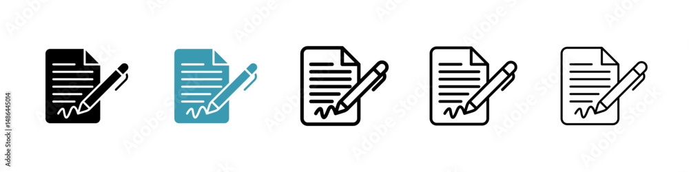 Poster signature file icon. thin lines isolated