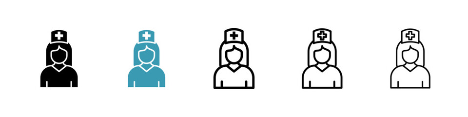 nurse icon. Thin lines isolated