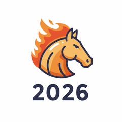 Flaming horse symbol for the year 2026  
